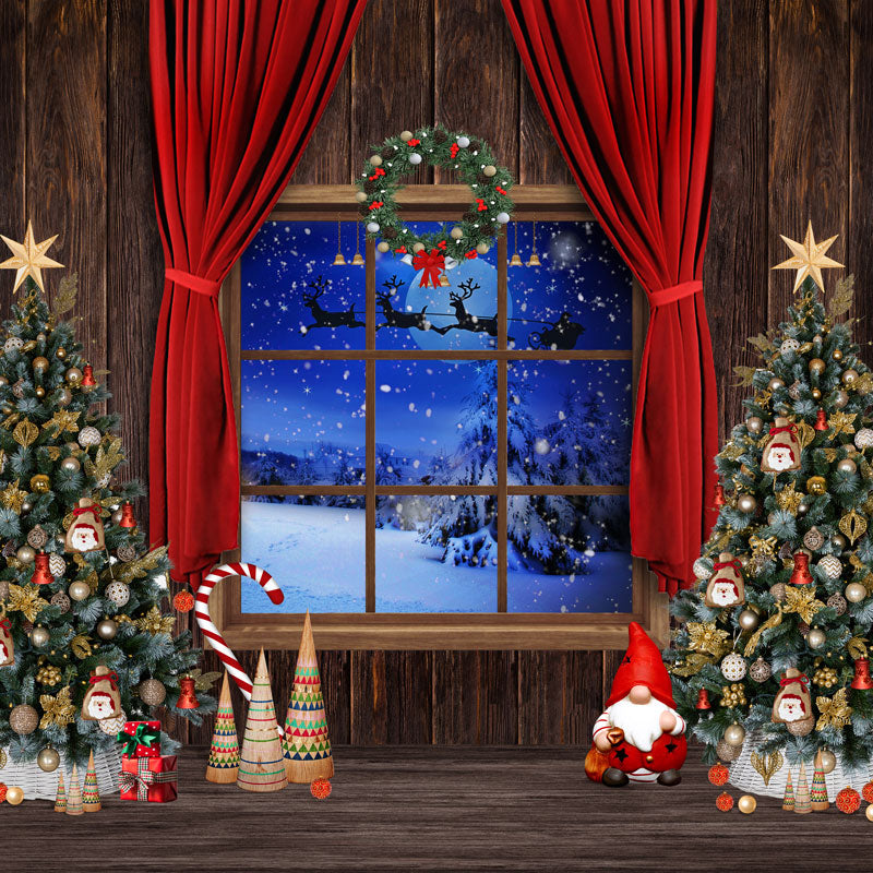 Kate Christmas Trees Window Backdrop Designed by Chain Photography