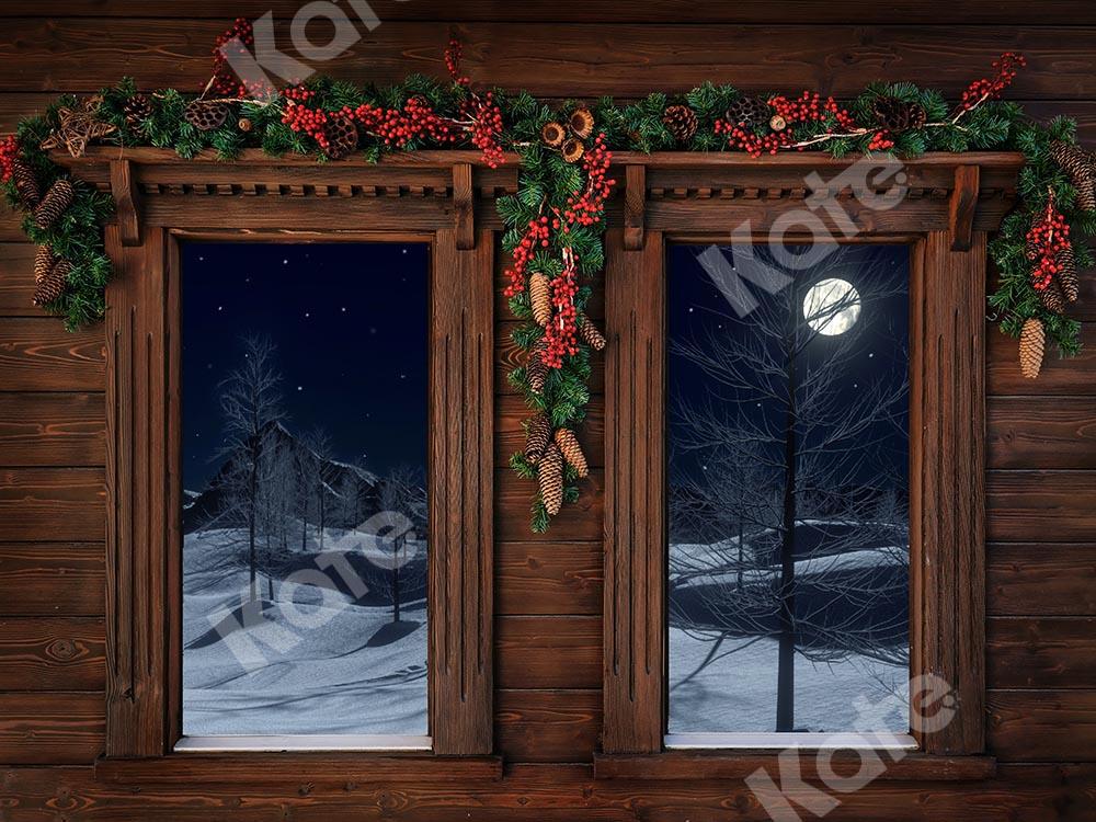 Kate Windows Wood Christmas Backdrop Designed by Chain Photography