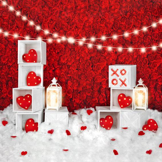 Kate Valentine's Day Roses Wall Xoxo Backdrop for photography
