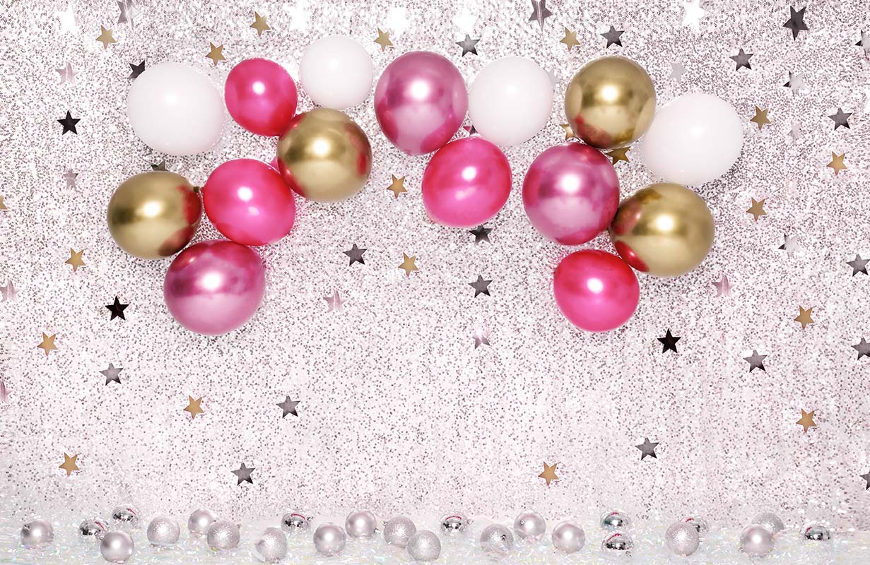 Kate Cake Smash Star Red Balloons Backdrop Designed by Emetselch -UK