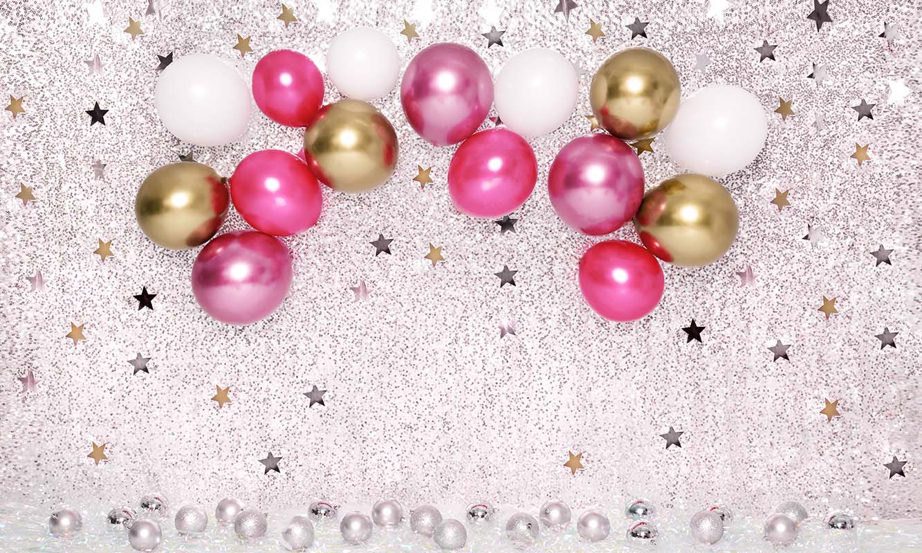 Kate Cake Smash Star Red Balloons Backdrop Designed by Emetselch -UK