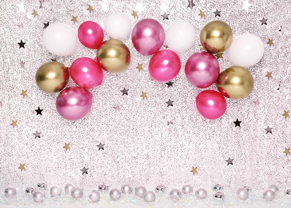 Kate Cake Smash Star Red Balloons Backdrop Designed by Emetselch -UK