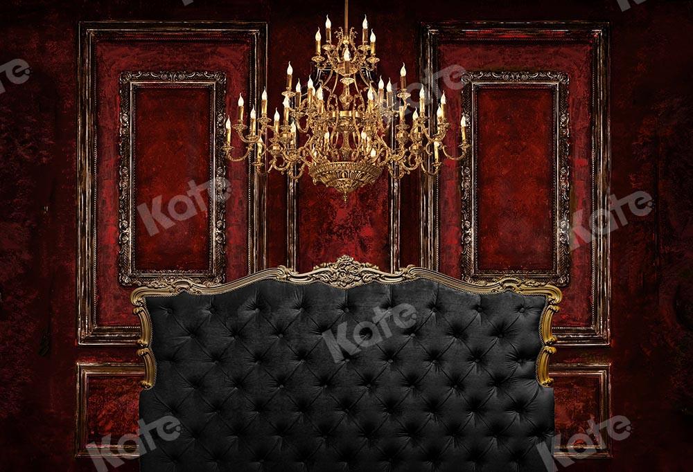 Kate Boudoir Bedboard Red Wall Backdrop Designed by Chain Photography -UK