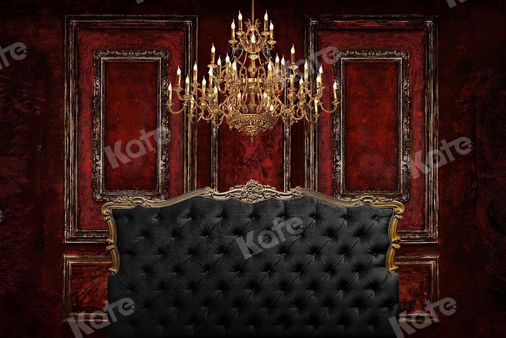 Kate Boudoir Bedboard Red Wall Backdrop Designed by Chain Photography