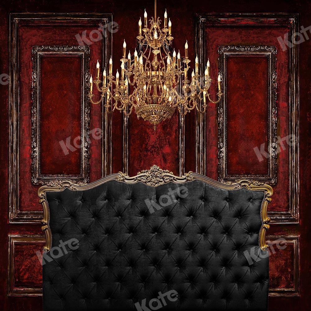 Kate Boudoir Bedboard Red Wall Backdrop Designed by Chain Photography