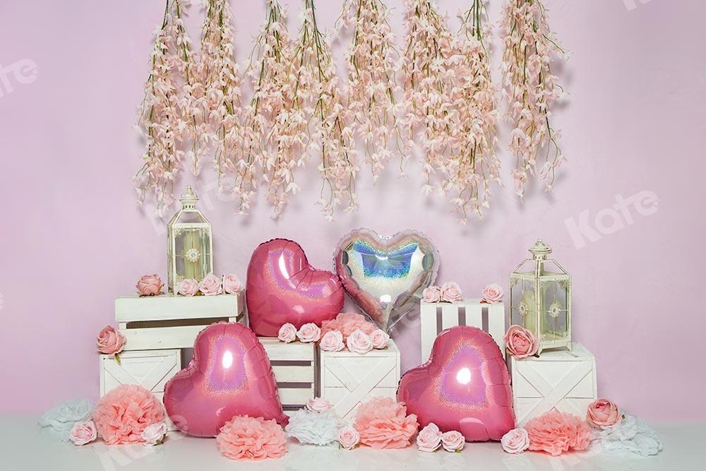 Kate Spring/valentine's Day Pink Heart Backdrop Designed by Emetselch