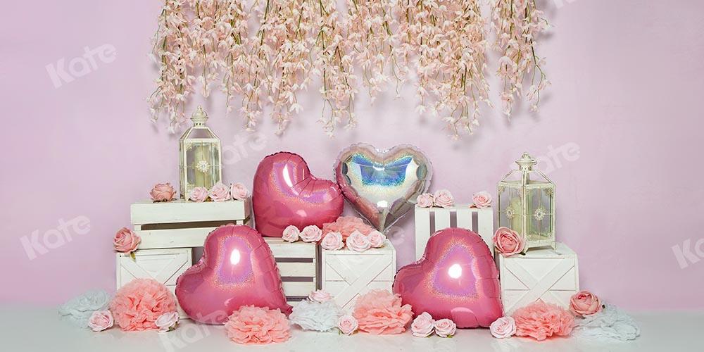 Kate Spring/valentine's Day Pink Heart Backdrop Designed by Emetselch -UK