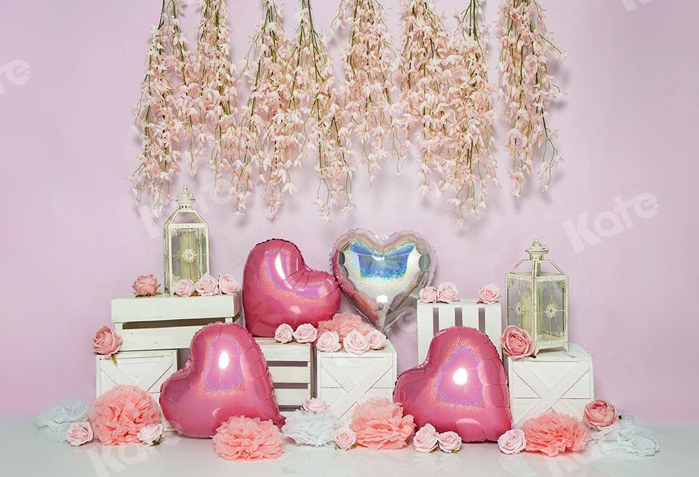 Kate Spring/valentine's Day Pink Heart Backdrop Designed by Emetselch -UK