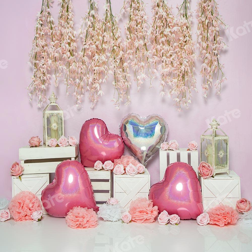Kate Spring/valentine's Day Pink Heart Backdrop Designed by Emetselch -UK