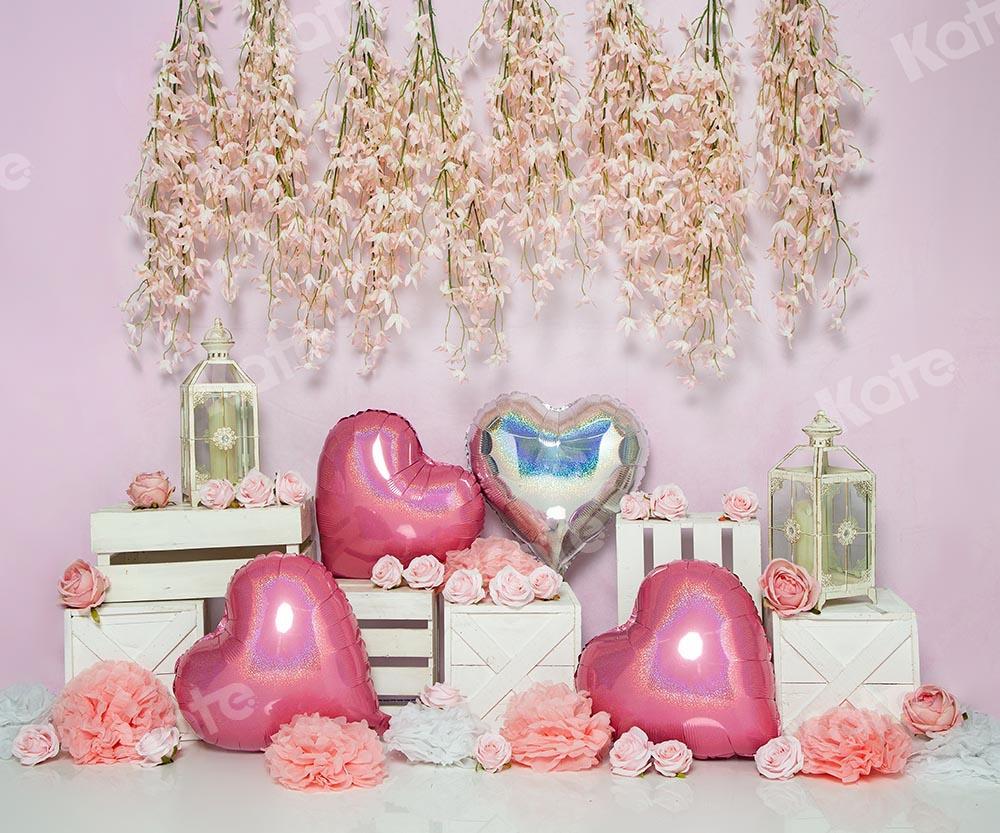 Kate Spring/valentine's Day Pink Heart Backdrop Designed by Emetselch -UK