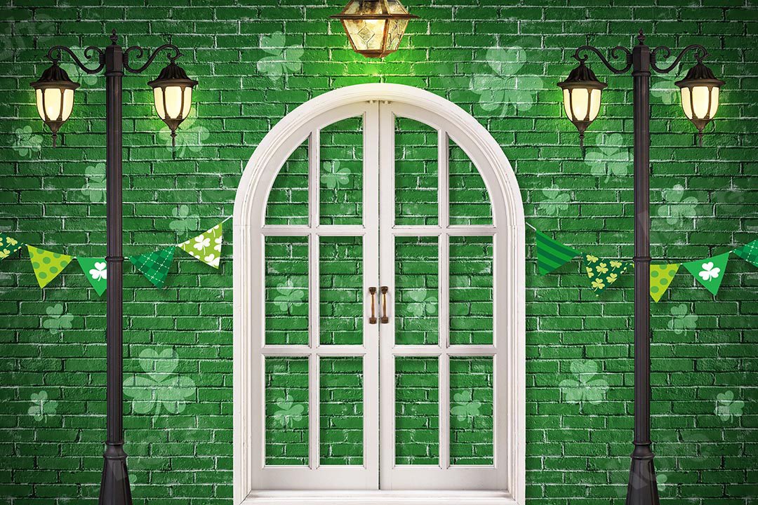 Kate St. Patrick's Day Shamrocks Window Backdrop Designed by Chain Photography -UK