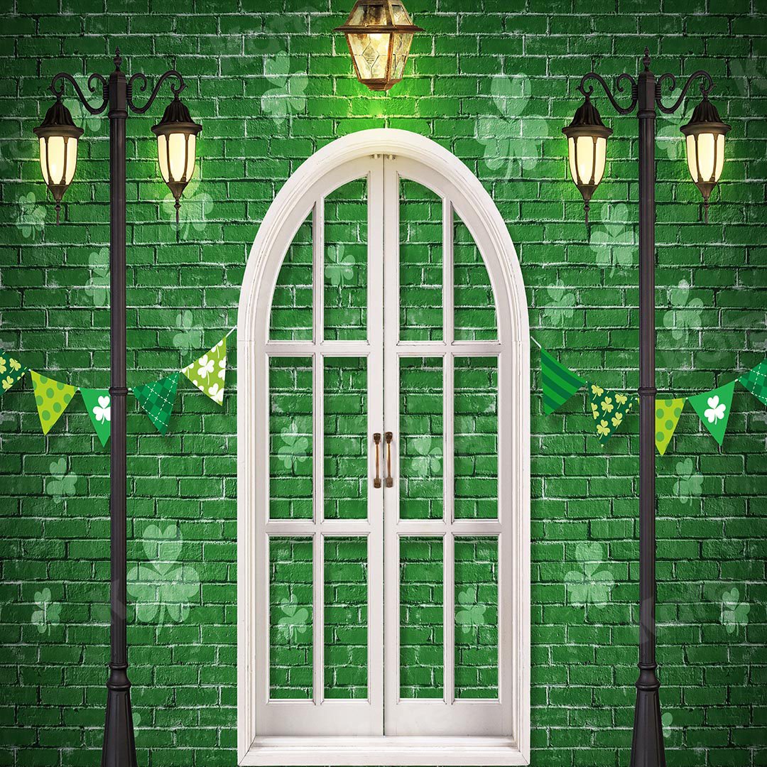 Kate St. Patrick's Day Shamrocks Window Backdrop Designed by Chain Photography