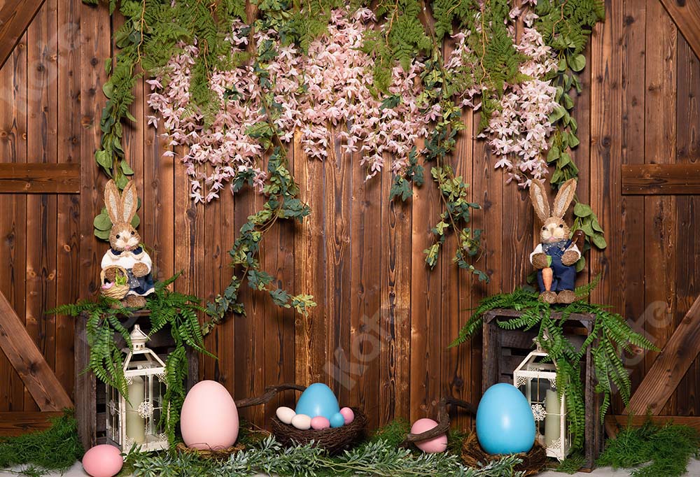 Kate Easter Egg Backdrop Wood Wall Designed by Emetselch