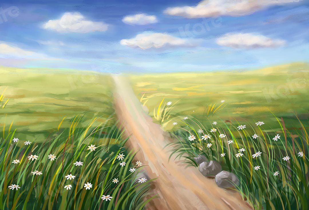Kate Fine Art Prairie Field Path Backdrop Designed by GQ -UK