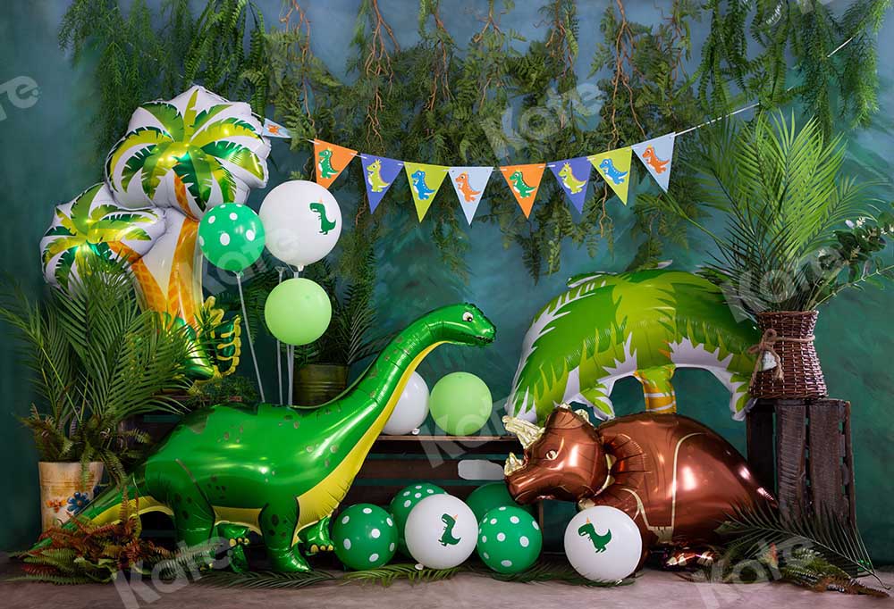 Kate Summer Jungle Dinosaur Boy Cake Smash Backdrop Designed by Emetselch