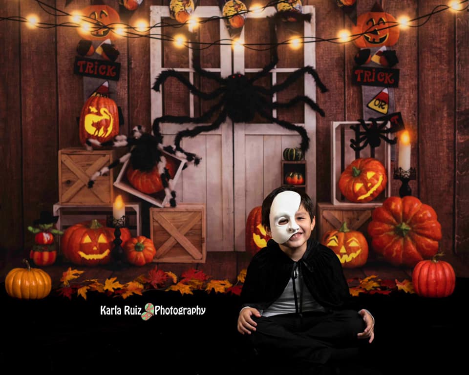 Kate Autumn Pumpkin Halloween Backdrop Designed by Emetselch