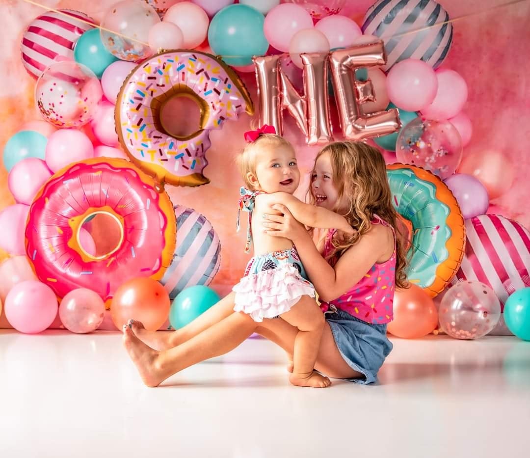 Kate Children Cake Smash Donut Balloons Backdrop Designed by Emetselch