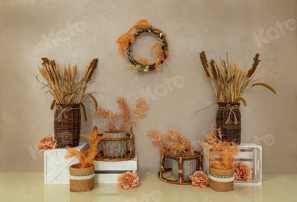 Kate Autumn Boho Thanksgiving Harvest Backdrop Designed by Emetselch -UK
