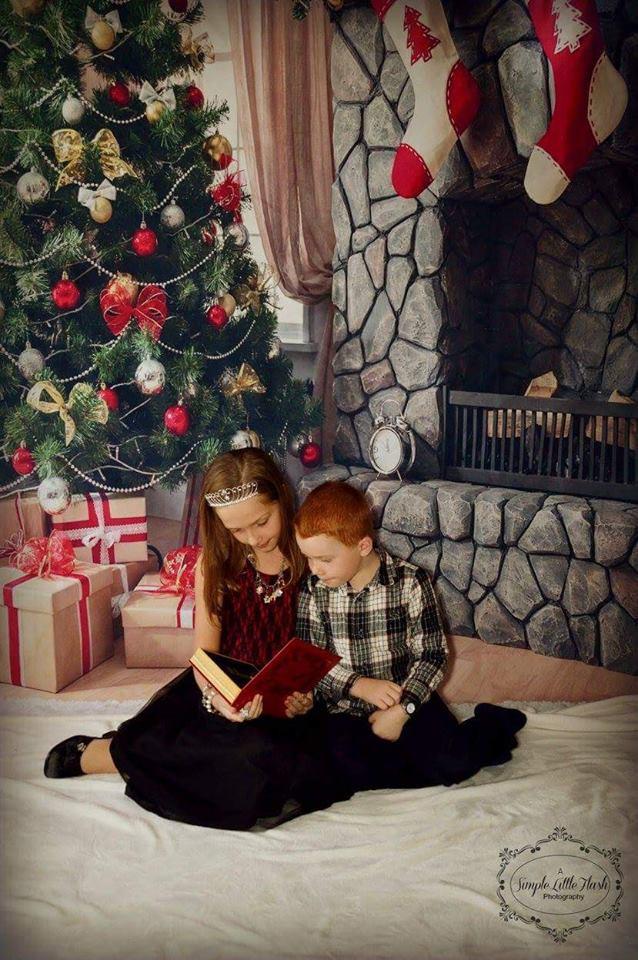Katebackdrop£ºKate Christmas Tree Backdrop Gift Box Stove Sock For Photography