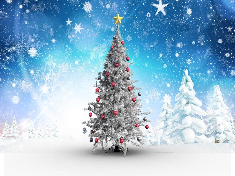 Kate Blue background Snowflake Christmas Tree photo booth Backdrop - Kate backdrop UK