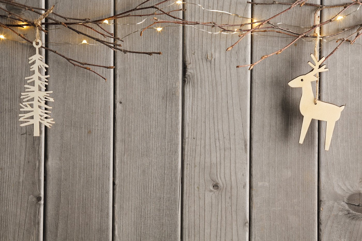 Kate Deer Tree Decoration Gray Wooden Backdrop for Christmas Photography - Kate backdrop UK