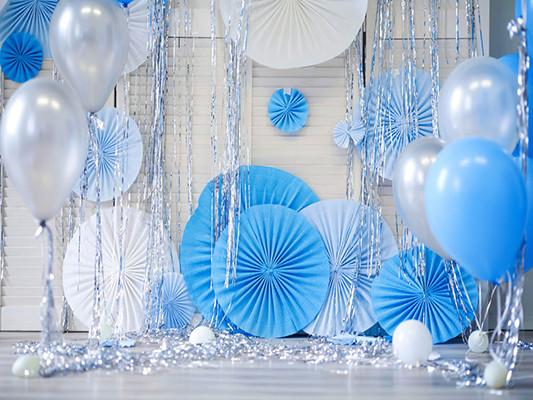 Katebackdrop£ºKate White Background Wall Blue White Balloons Photography Birthday Backdrops Party