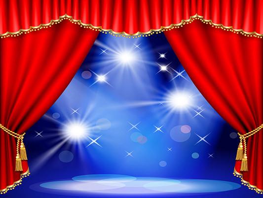 Katebackdrop£ºKate Red Curtain Stage Blue Background photography Backdrop