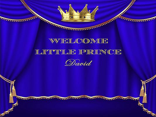 Katebackdrop£ºKate Baby Shower Royal Blue and Gold Prince Crown Photography Backdrops