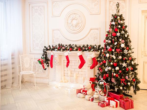 Kate Indoor Christmas Tree Background Sock Gift Box Backdrop - Kate backdrop UK