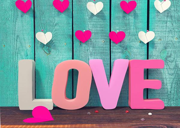 Kate Valentine'S Day  Wooden Wall Love Photography Backdrop