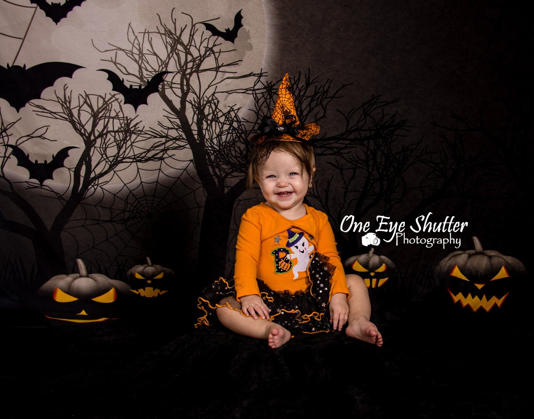 Kate Halloween Bats Pumpkin Backdrops For Photography