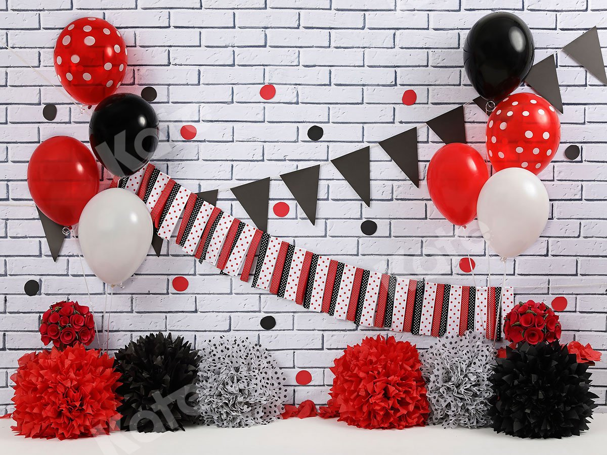 Kate Red Black & White Celebration Backdrop