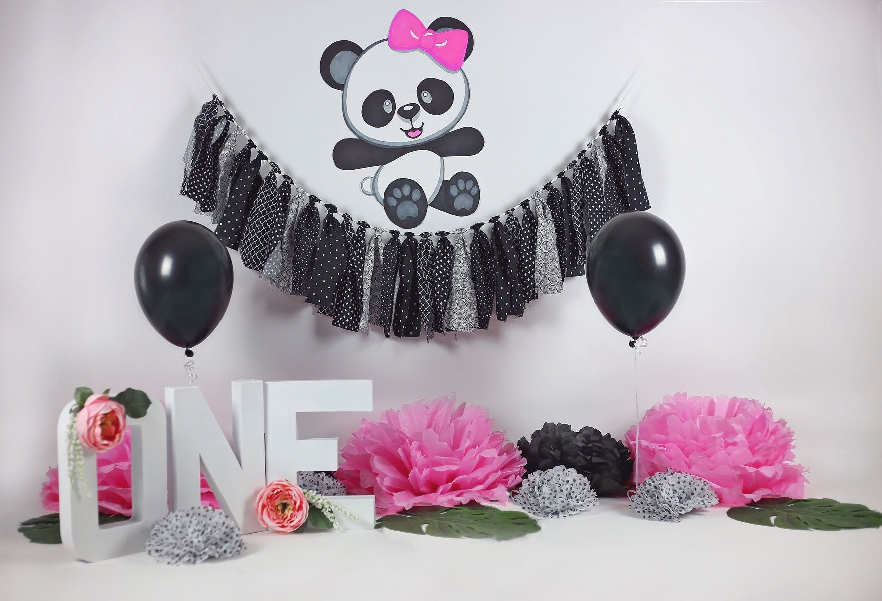 Kate Pretty Panda Birthday Children Backdrop Designed by Sherie Skelly