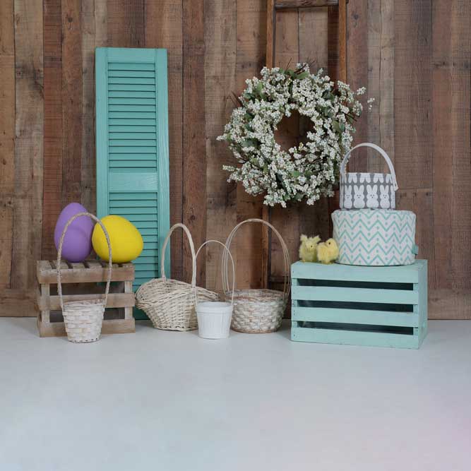Kate Wood Wall Easter Decorations Spring Backdrop for Photography Designed by Tyna Renner