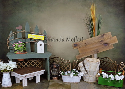 Kate Children Spring Mysterious Garden Backdrop Designed by Amanda Moffatt -UK