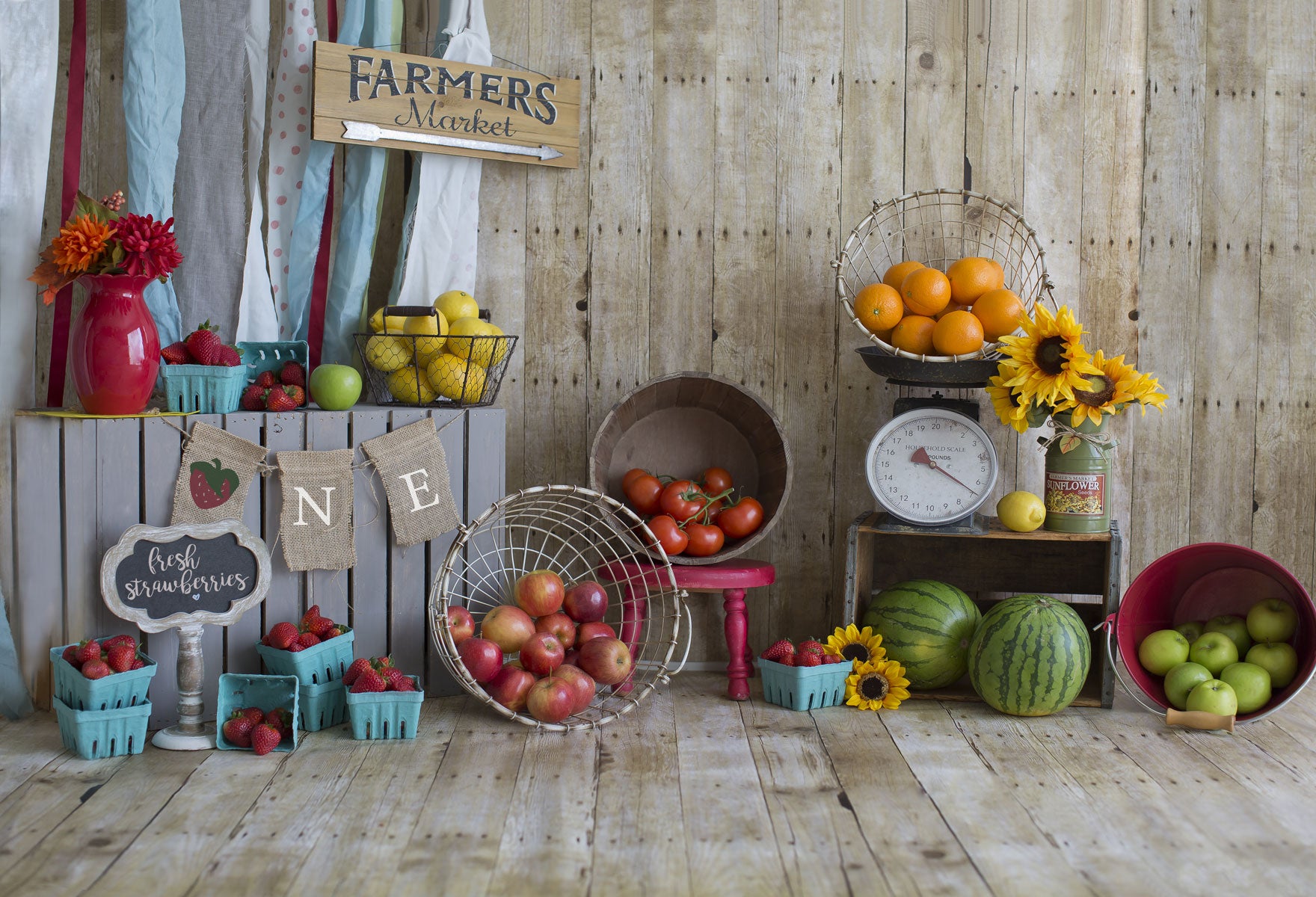 Kate Summer Farmers Market Backdrop for Photography Designed by Danette Kay Photography