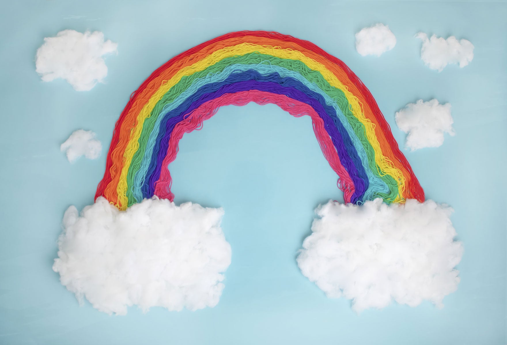 Kate Rainbows and Clouds Children Backdrop for Photography Designed by Erin Larkins