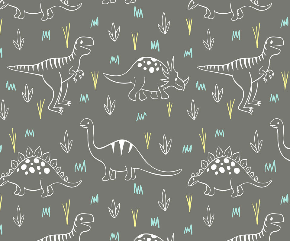 Kate Gray White Small Dinosaur Backdrop Designed by Amanda Moffatt