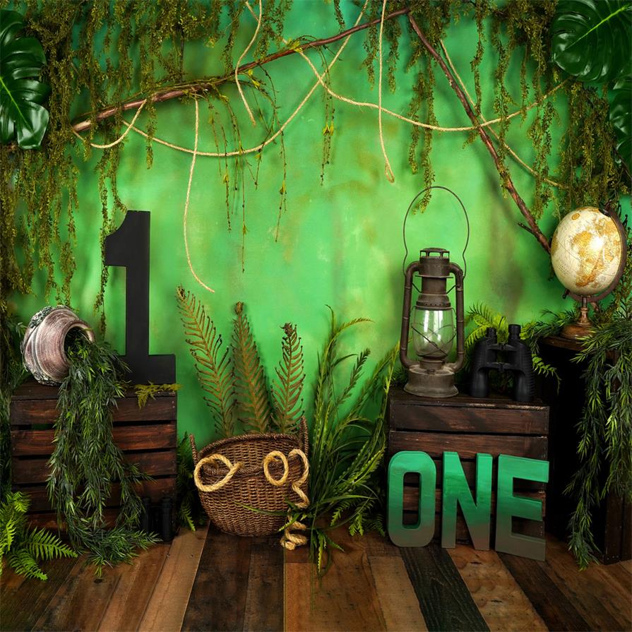 Kate Summer Jungle 1st Birthday Backdrops Designed by Arica Kirby