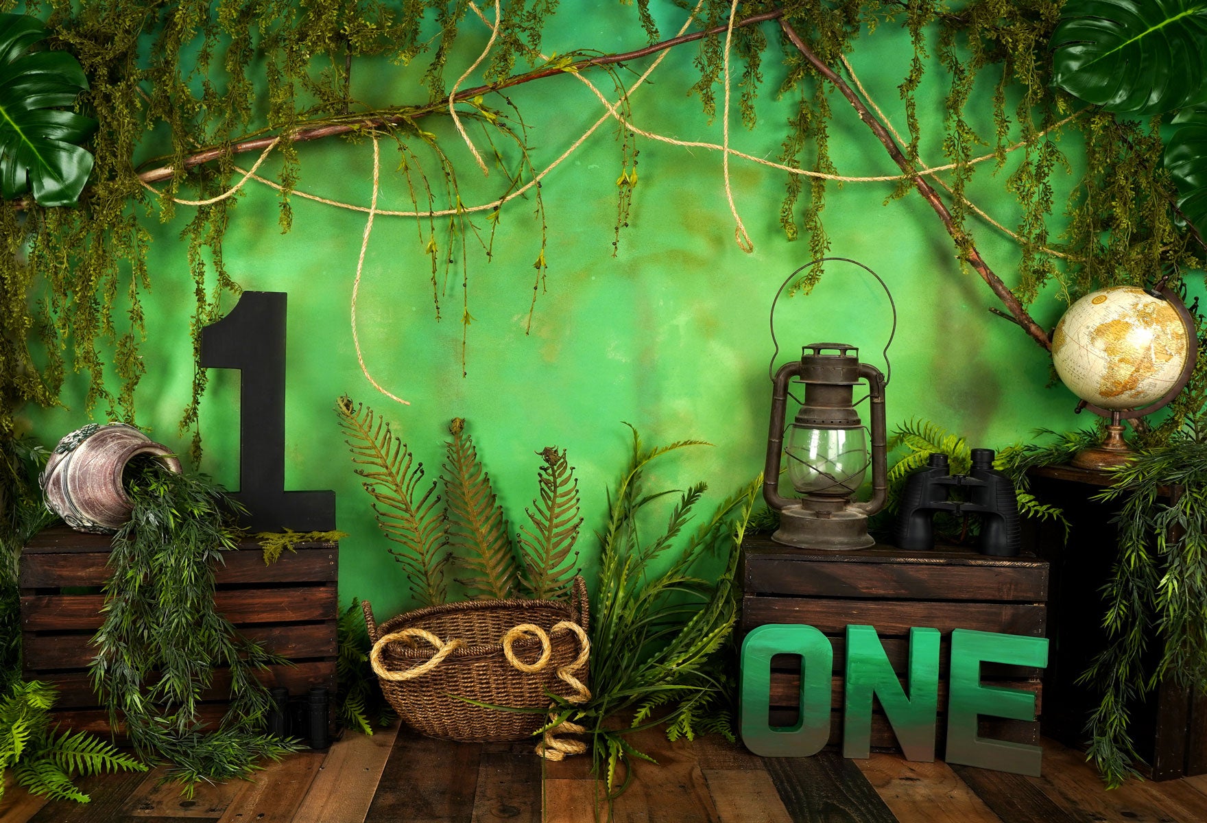 Kate Summer Jungle 1st Birthday Backdrops Designed by Arica Kirby