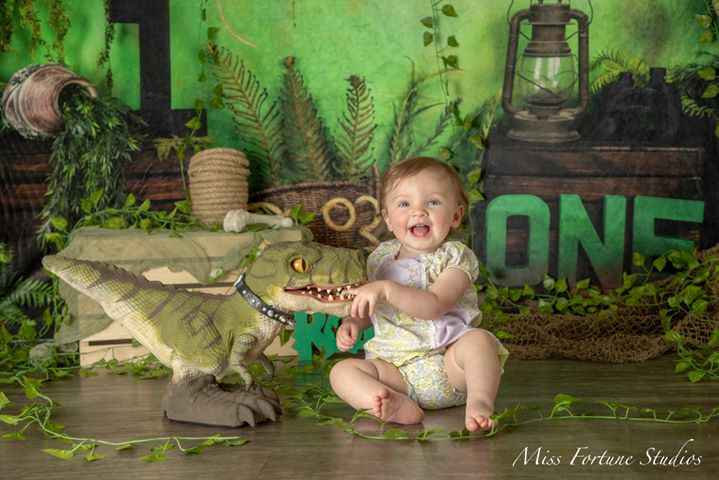 Kate Summer Jungle 1st Birthday Backdrops Designed by Arica Kirby