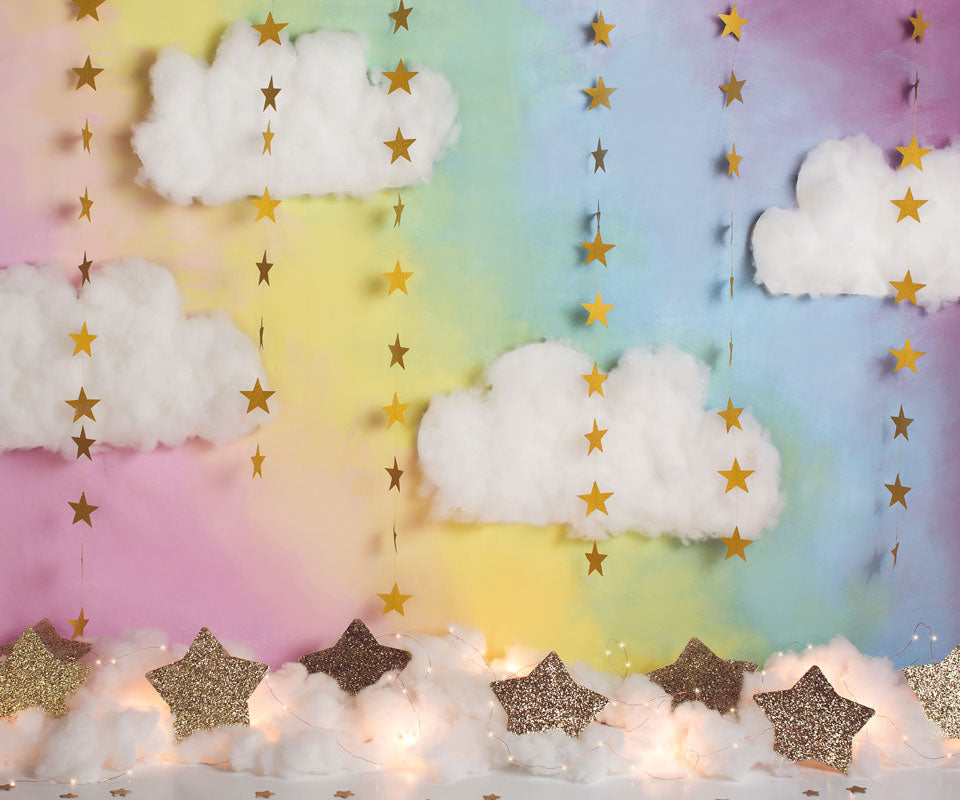 Kate Fantasy Background with Clouds Stars Backdrop for Photography Designed by Megan Leigh Photography