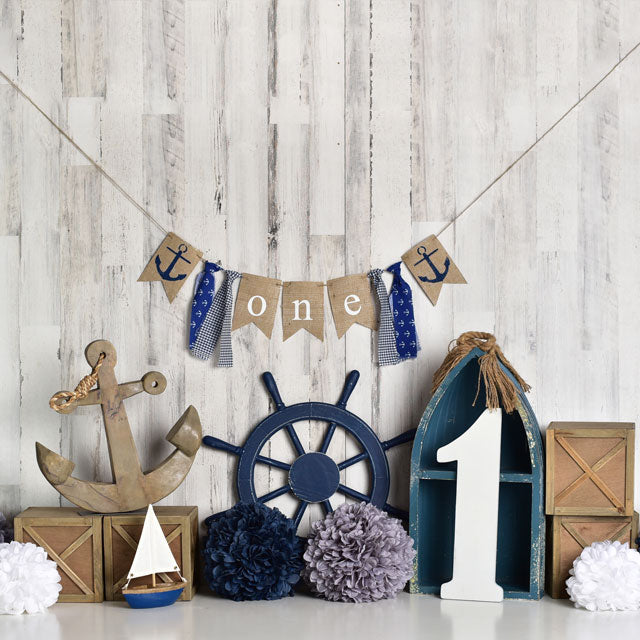 Kate Summer Sailor Children 1st Birthday Backdrop Designed by Mandy Ringe Photography