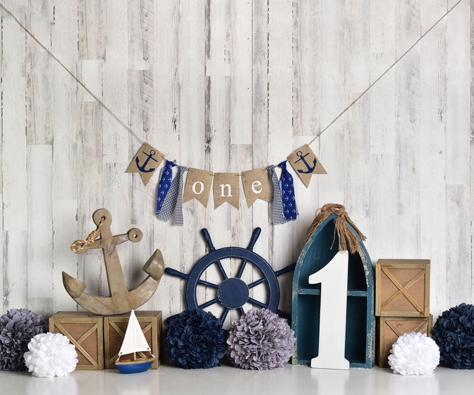 Kate Summer Sailor Children 1st Birthday Backdrop Designed by Mandy Ringe Photography