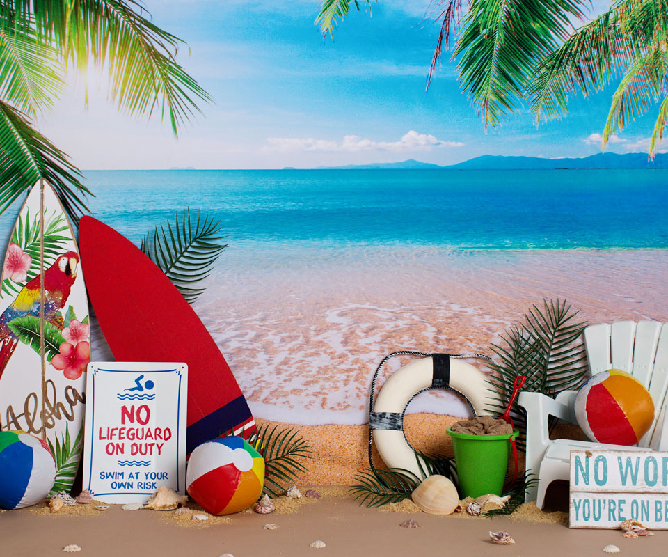 Kate Beach Day Sea Summer Backdrop for Photography Designed by Megan Leigh Photography -UK
