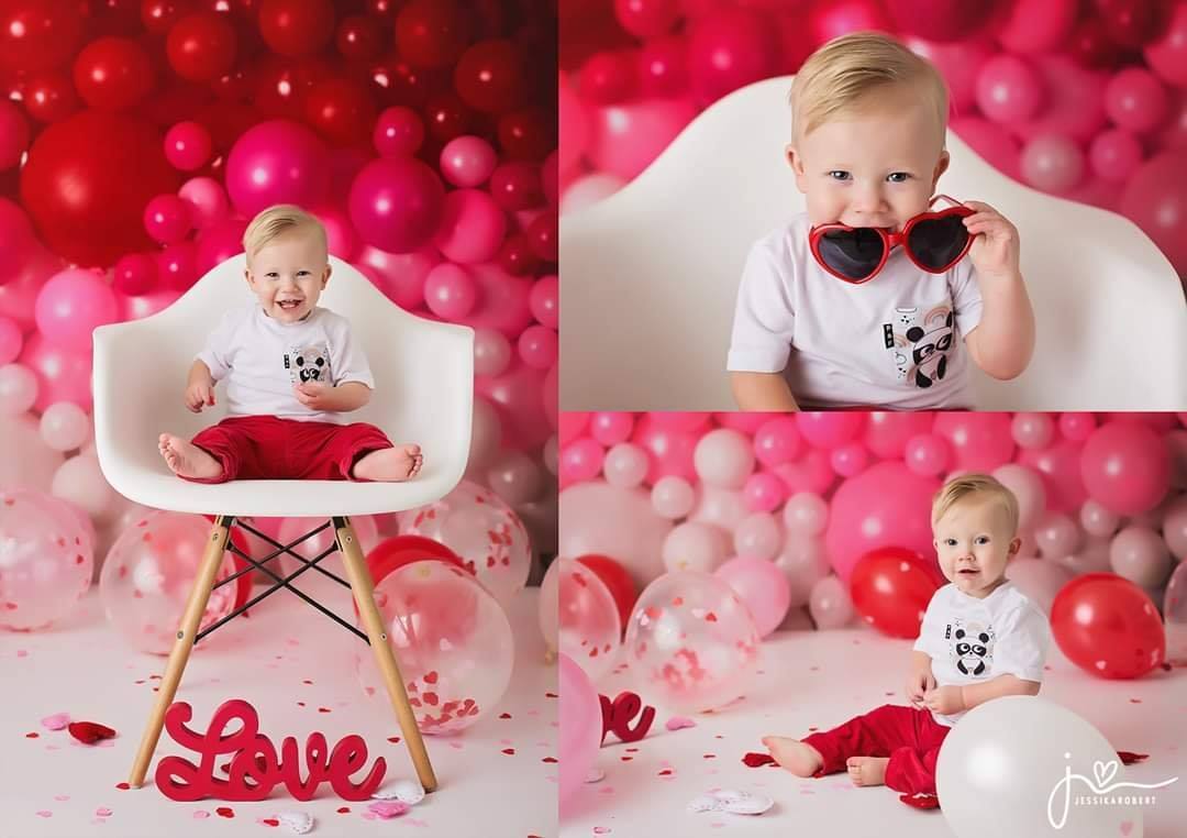 Kate Valentine’s Day Balloon Wall Backdrop for Photography Designed by Mandy Ringe Photography