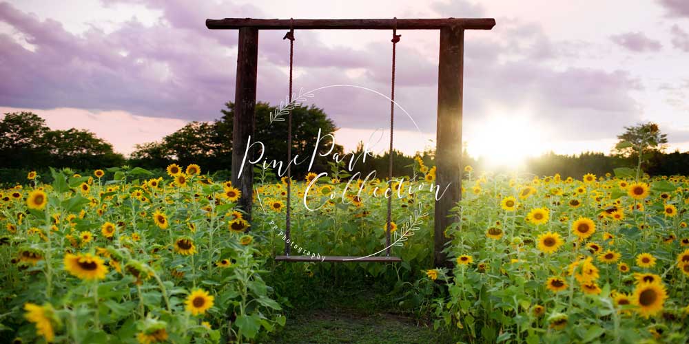 Kate Summer Sunflower Swing Backdrop Designed by Pine Park Collection