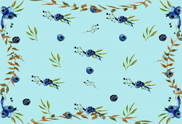 Kate  Blueberries Summer Backdrop for Photography Designed By Leann West -UK