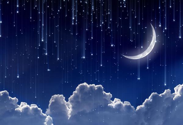 Kate Night Sky with Moon and Cloud Children Backdrop for Photography