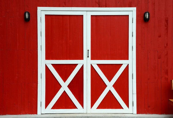 Autumn Granary Red Door Thanksgiving Backdrop